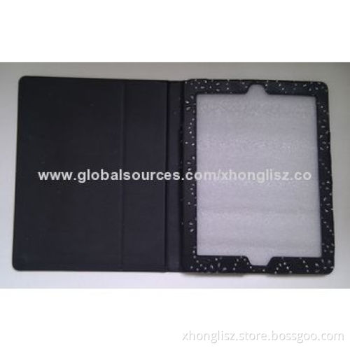 Hot popular elegant PU leather with diamonds decoration design for iPad 3 case, many color options